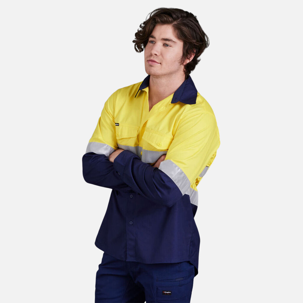 Workcool 2 Hi-Vis Reflective Two Tone Long Sleeve Work Shirt