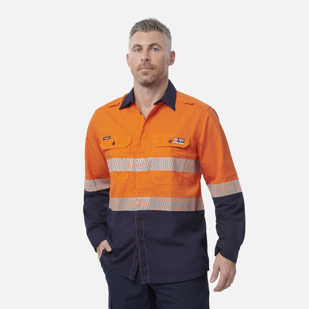ShieldTec LENZING™ FR Hi Vis 2Tone Open Front Taped Shirt PPE1