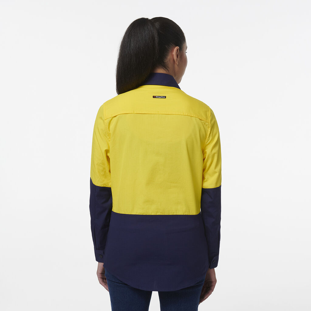 Womens Workcool Vented Closed Front Spliced Shirt 