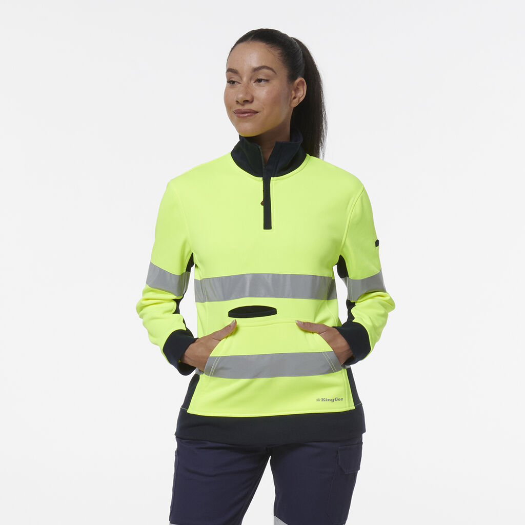 Women's Reflective Spliced 1/4 Zip Fleece