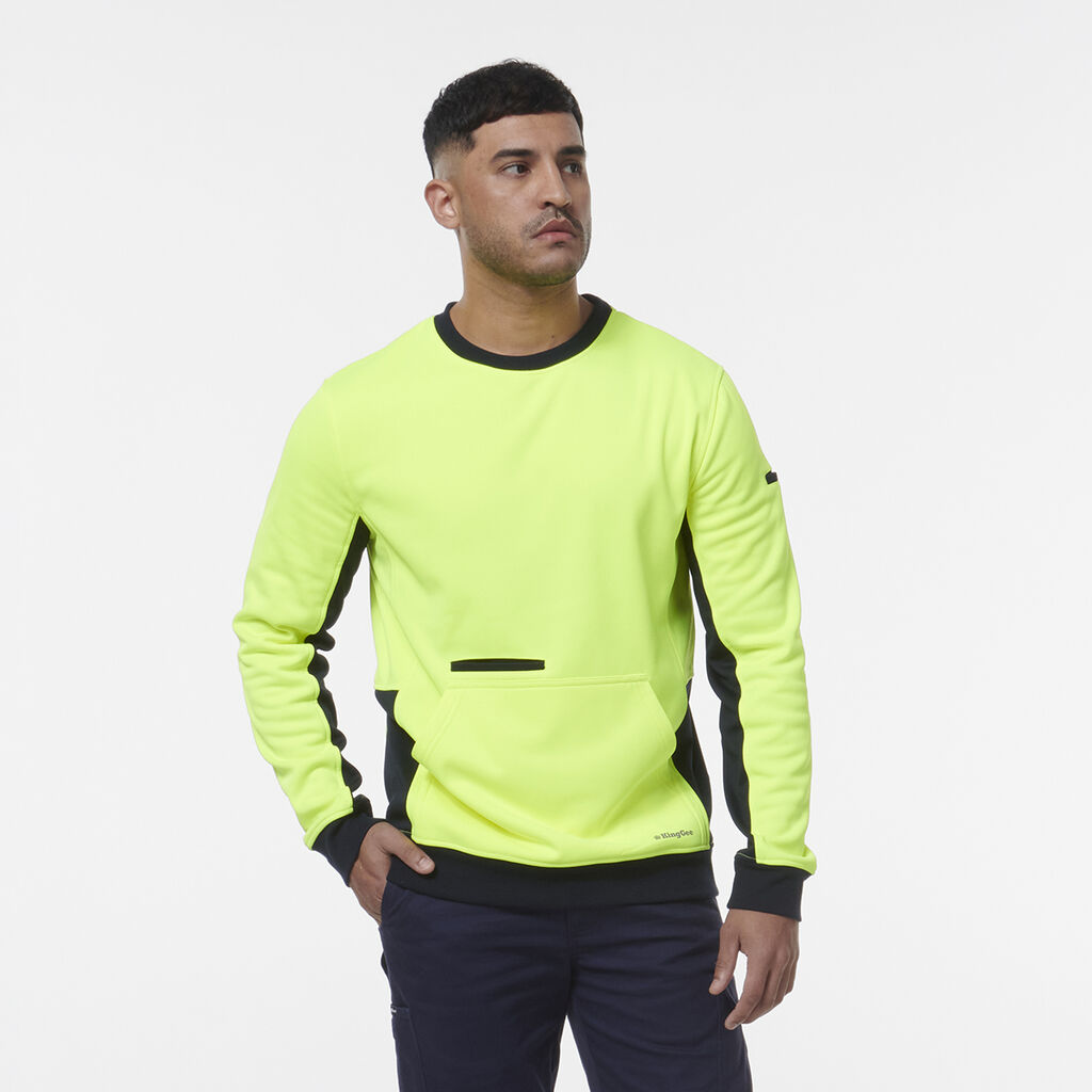 Hi Vis Spliced Crew Neck Fleece