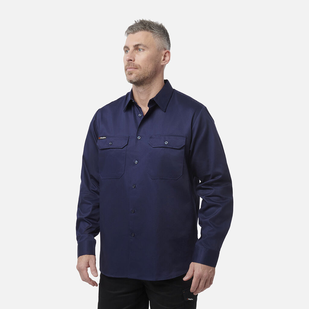 Originals Long Sleeve Open Front Cotton Drill Work Shirt