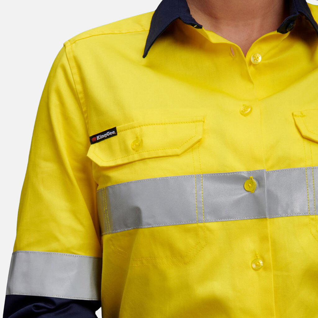 Women's Hi-Vis Reflective Long Sleeve Work Shirt