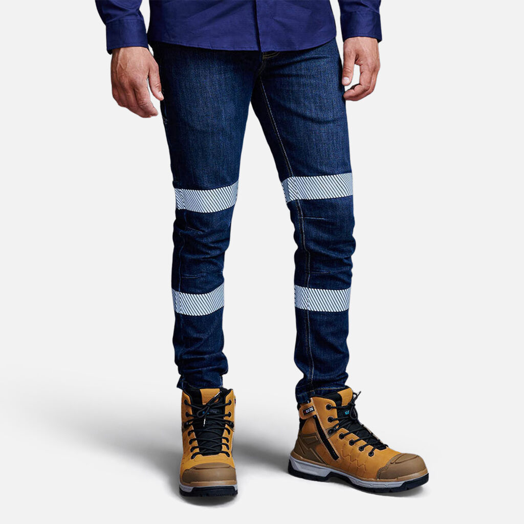 Urban Coolmax Stretch Slim Reflective Denim Work Jeans