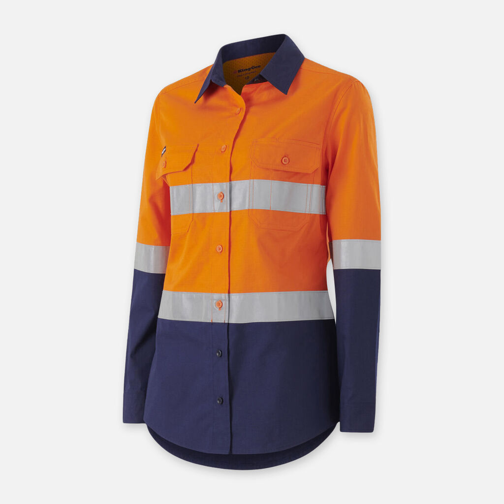 Womens Workcool Vented Spliced Spliced Shirt Taped Long Sleeve