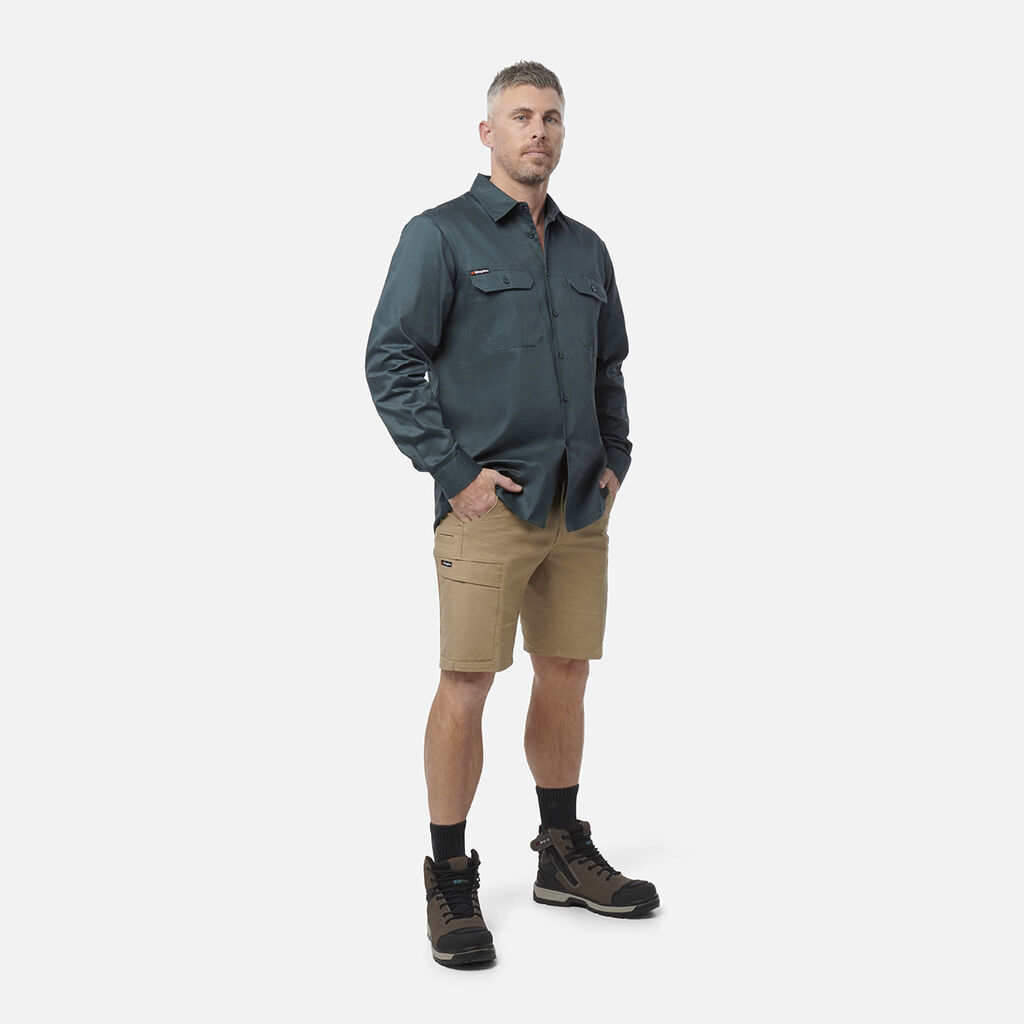 Originals Long Sleeve Open Front Cotton Drill Work Shirt