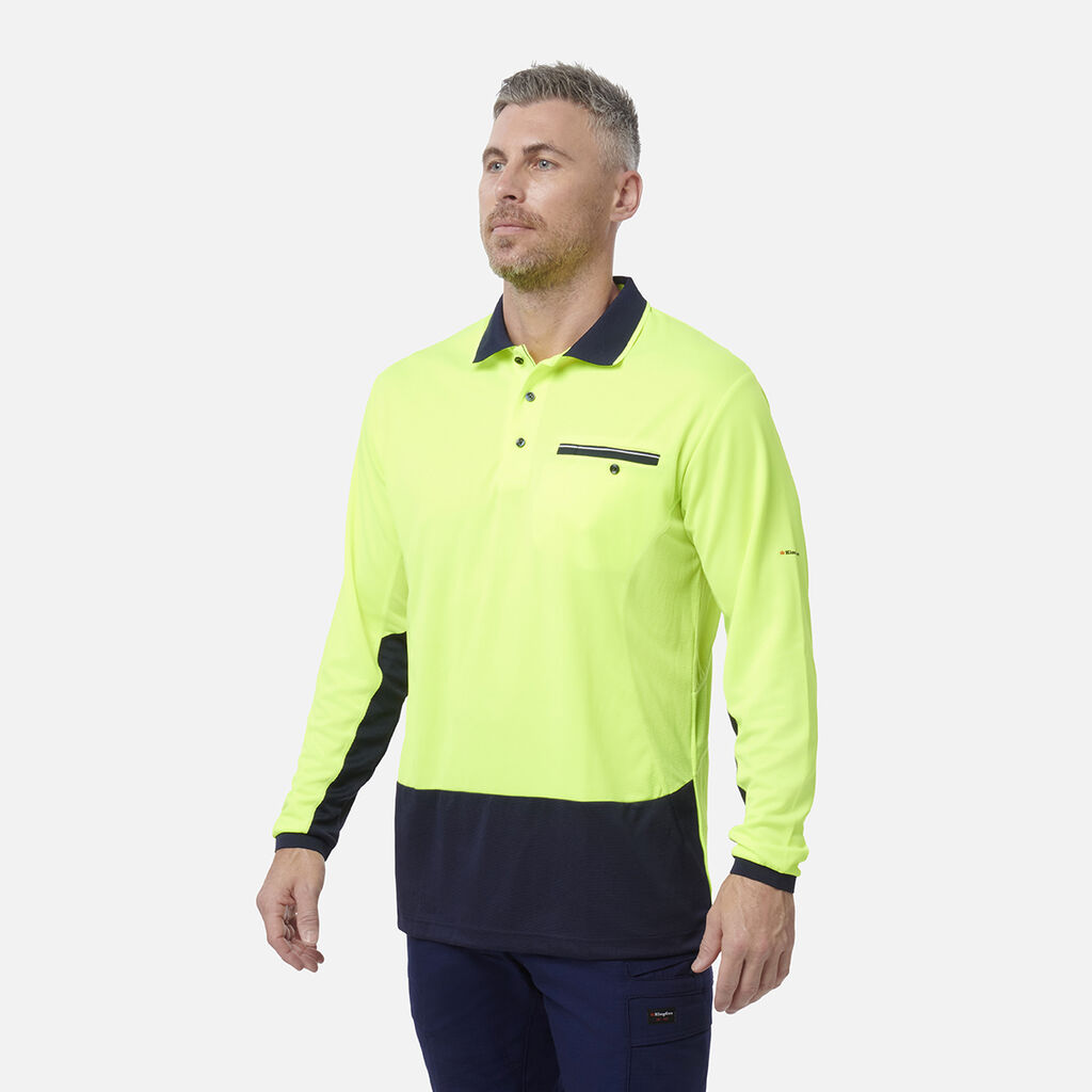Workcool Hyperfreeze Hi-Vis Lightweight Long Sleeve Polo 