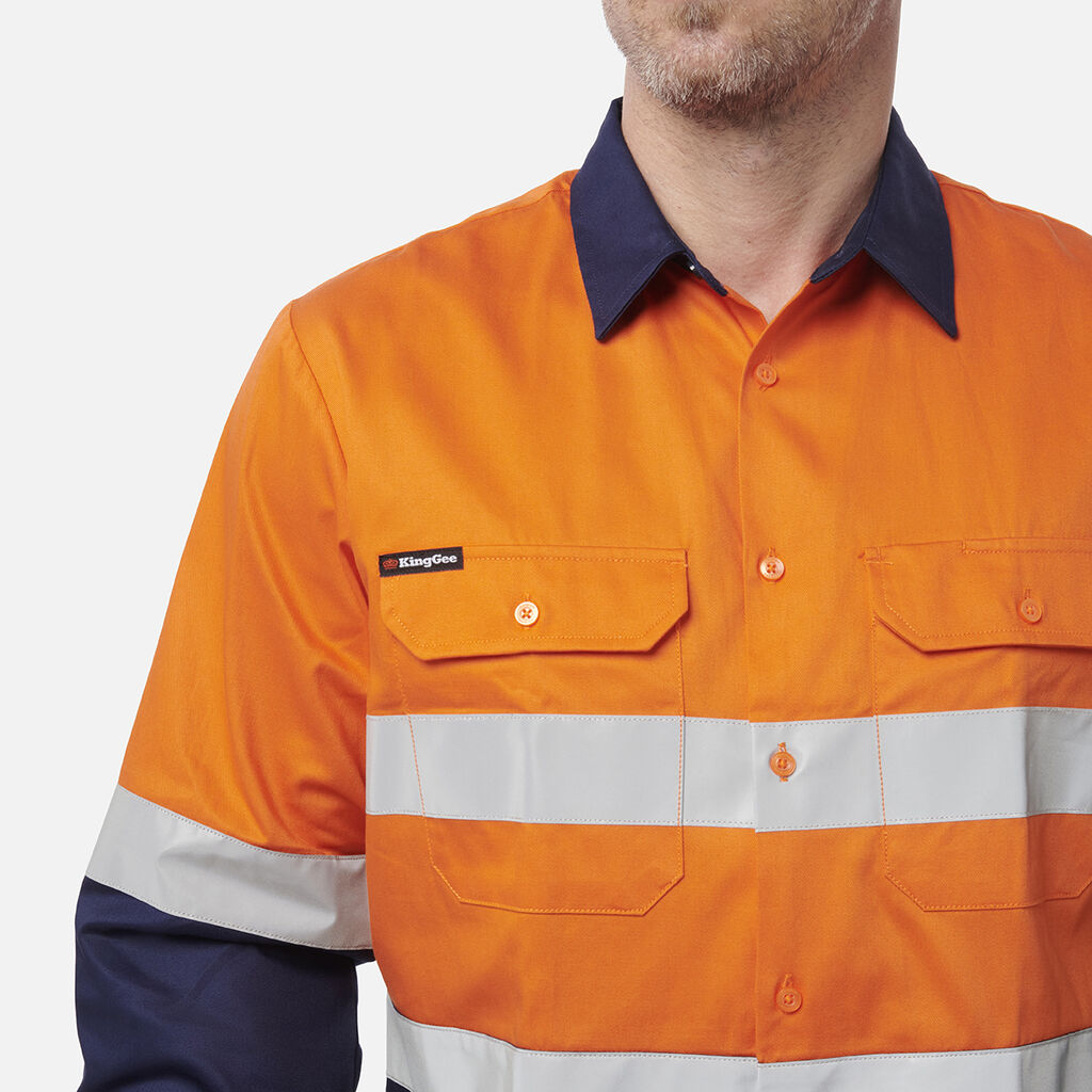 Originals Hi-Vis Reflective Two Tone Long Sleeve Work Shirt 