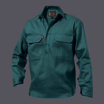 Closed Front Drill Shirt L/S