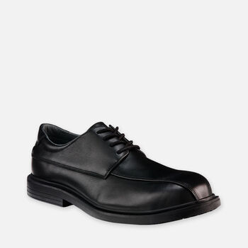 Parkes Leather Lace Up Safety Toe Shoes - Black