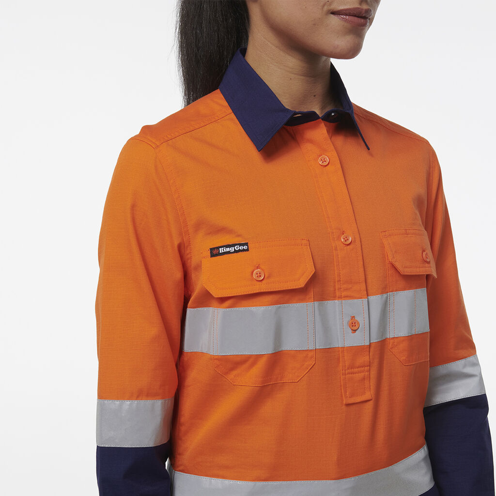 Womens Workcool Vented Closed Front Reflective Shirt