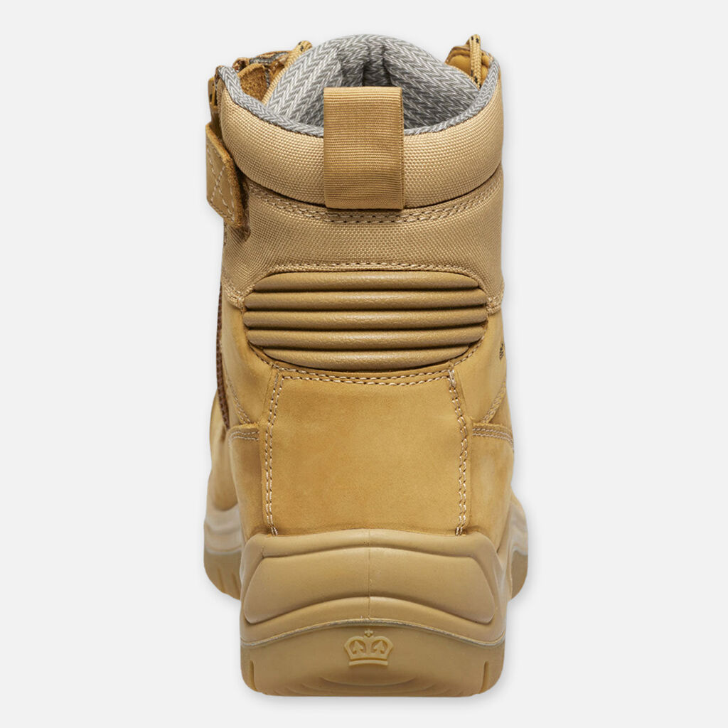 Phoenix Zip/Lace Safety Work Boots with Scuff Cap - Wheat
