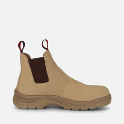 Flinders Suede Steel Cap Gusset Work Boots - Sand