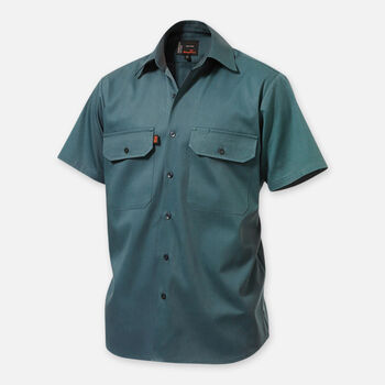 Open Front Drill Shirt Short Sleeve