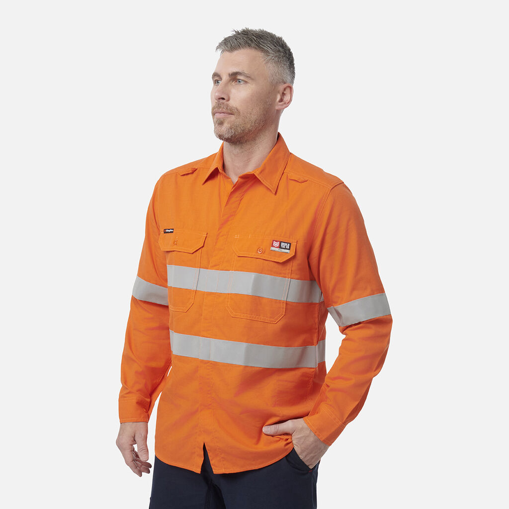 Shieldtec LENZING™ FR Hi-Vis Spliced Open Front Taped Shirt PPE2
