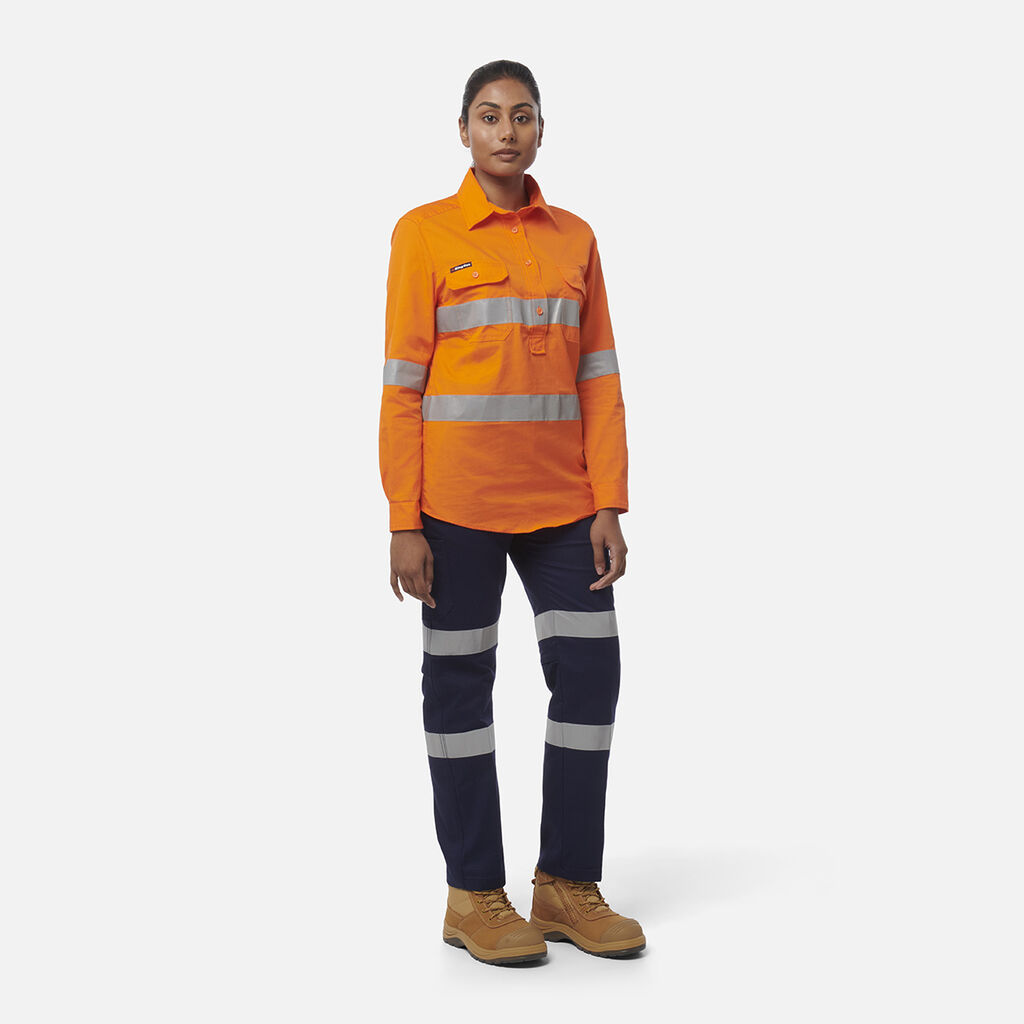 Womens Workcool Vented Closed Front Shirt Taped Long Sleeve