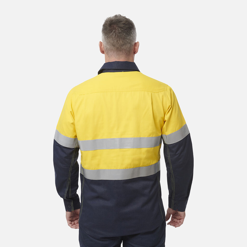 ShieldTec FR Hi Vis 2 Tone Closed Front Taped Shirt PPE2