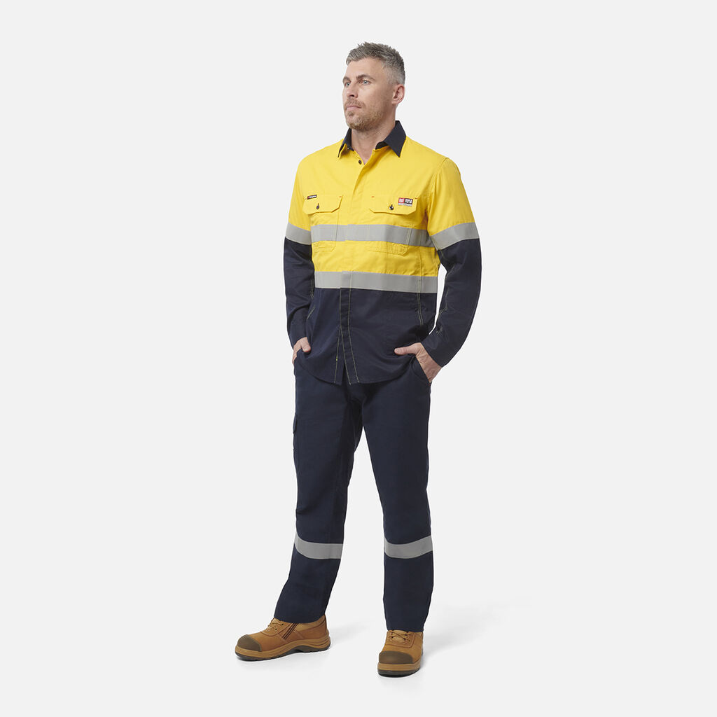 ShieldTec Fr Hi Vis 2 Tone Open Front Taped Shirt PPE2