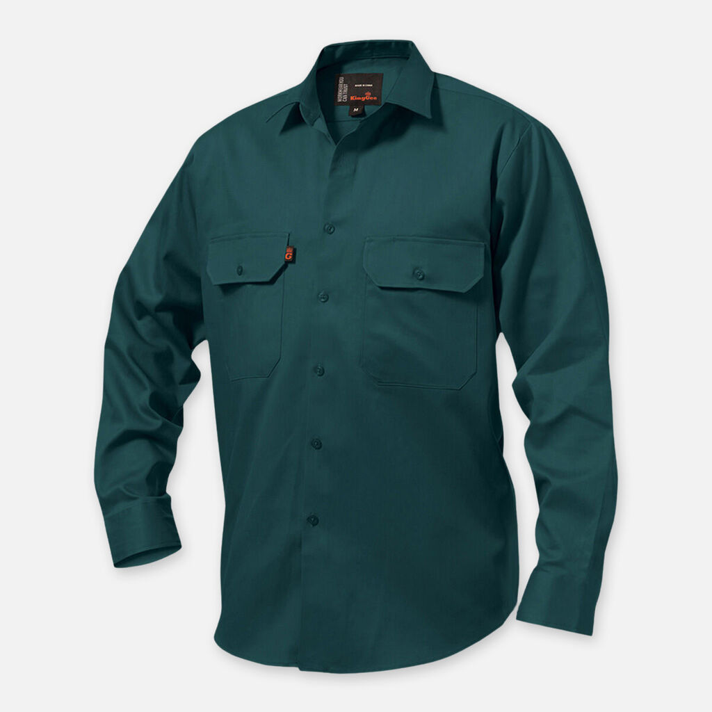 Originals Long Sleeve Open Front Cotton Drill Work Shirt