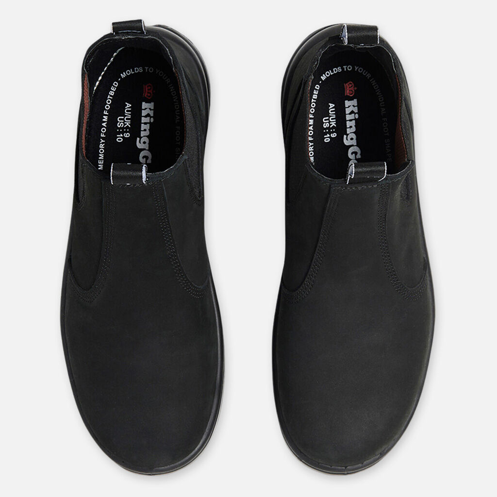 Station Non Safety Pull Up Gusset Suede Boots - Black