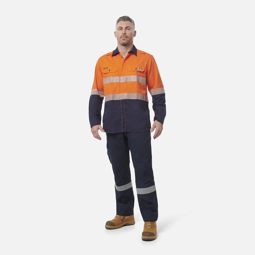 ShieldTec LENZING™ FR Hi Vis 2Tone Open Front Taped Shirt PPE1