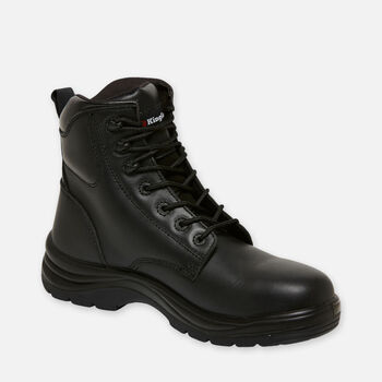Cook Lace Up Leather Safety Work Boots - Black