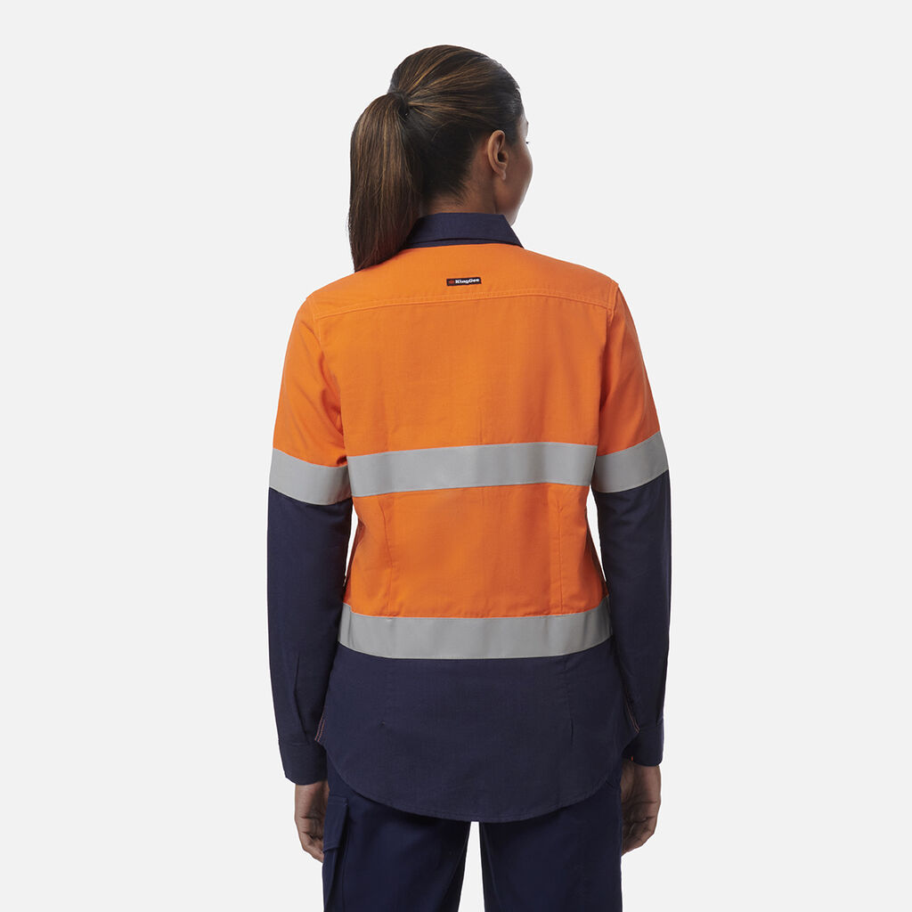 Women’s Shieldtec LENZING™ FR Hi-Vis Spliced Open Front Taped Shirt PPE2
