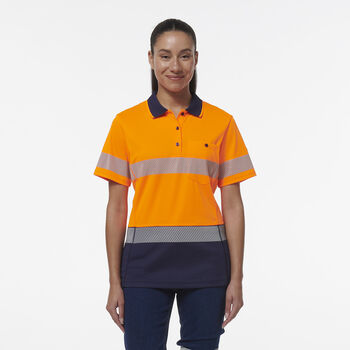 Womens Workcool Hyperfreeze Spliced Short Sleeve Polo with Segmented Tape