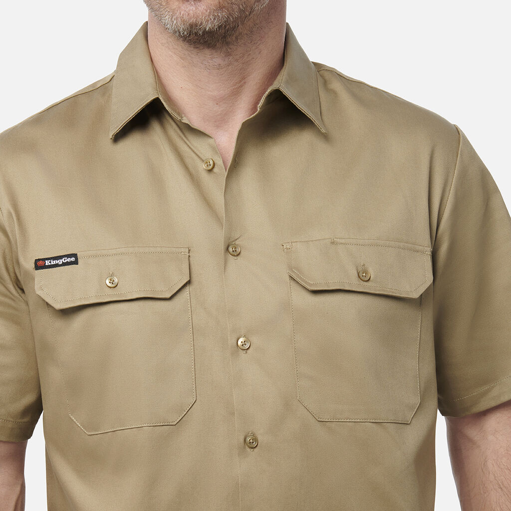 Originals Short Sleeve Open Front Cotton Drill Work Shirt