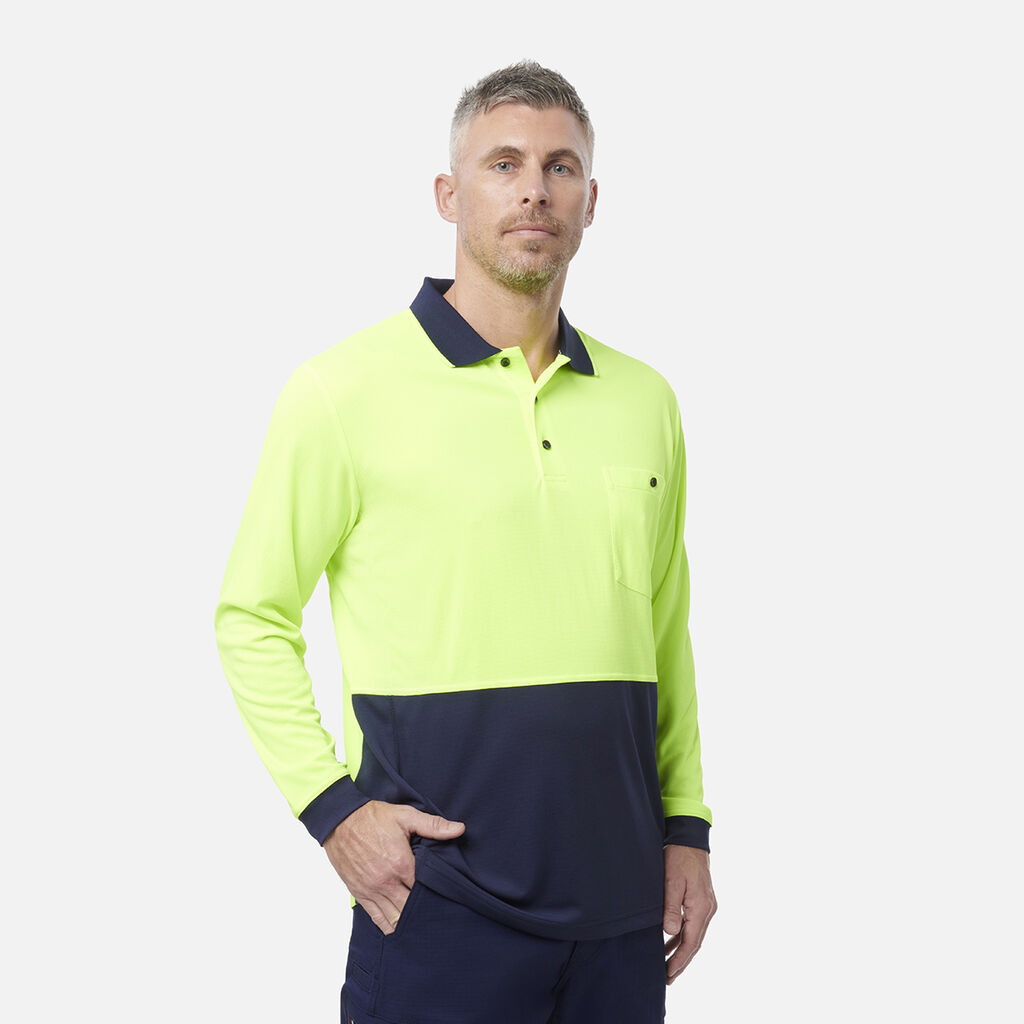 Workcool Hyperfreeze Hi-Vis Two Tone Long Sleeve Polo Shirt