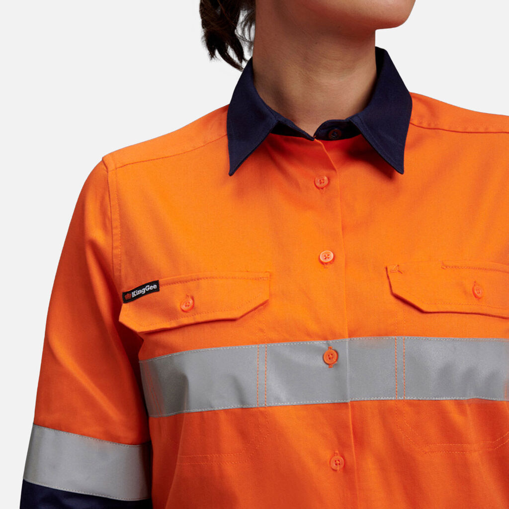 Women's Hi-Vis Reflective Long Sleeve Work Shirt