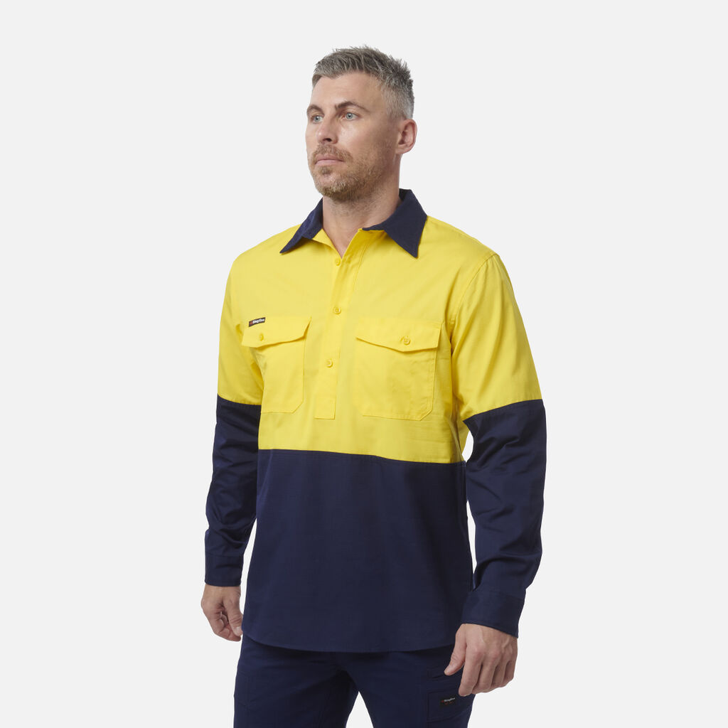 Workcool 2 Hi-Vis Two Tone Closed Front Long Sleeve Shirt
