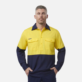 Workcool 2 Hi-Vis Two Tone Closed Front Long Sleeve Shirt