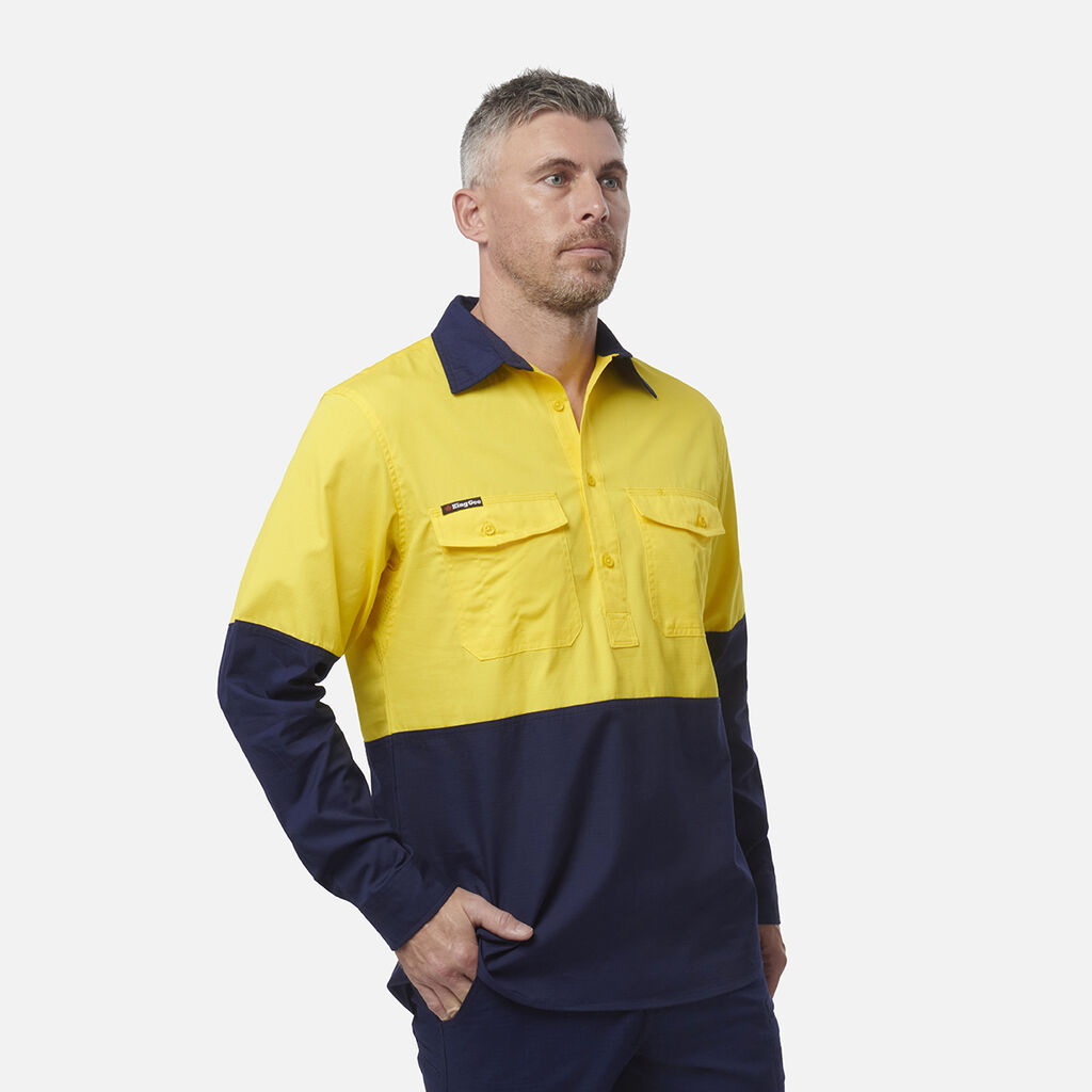 Workcool 2 Hi-Vis Two Tone Closed Front Long Sleeve Shirt
