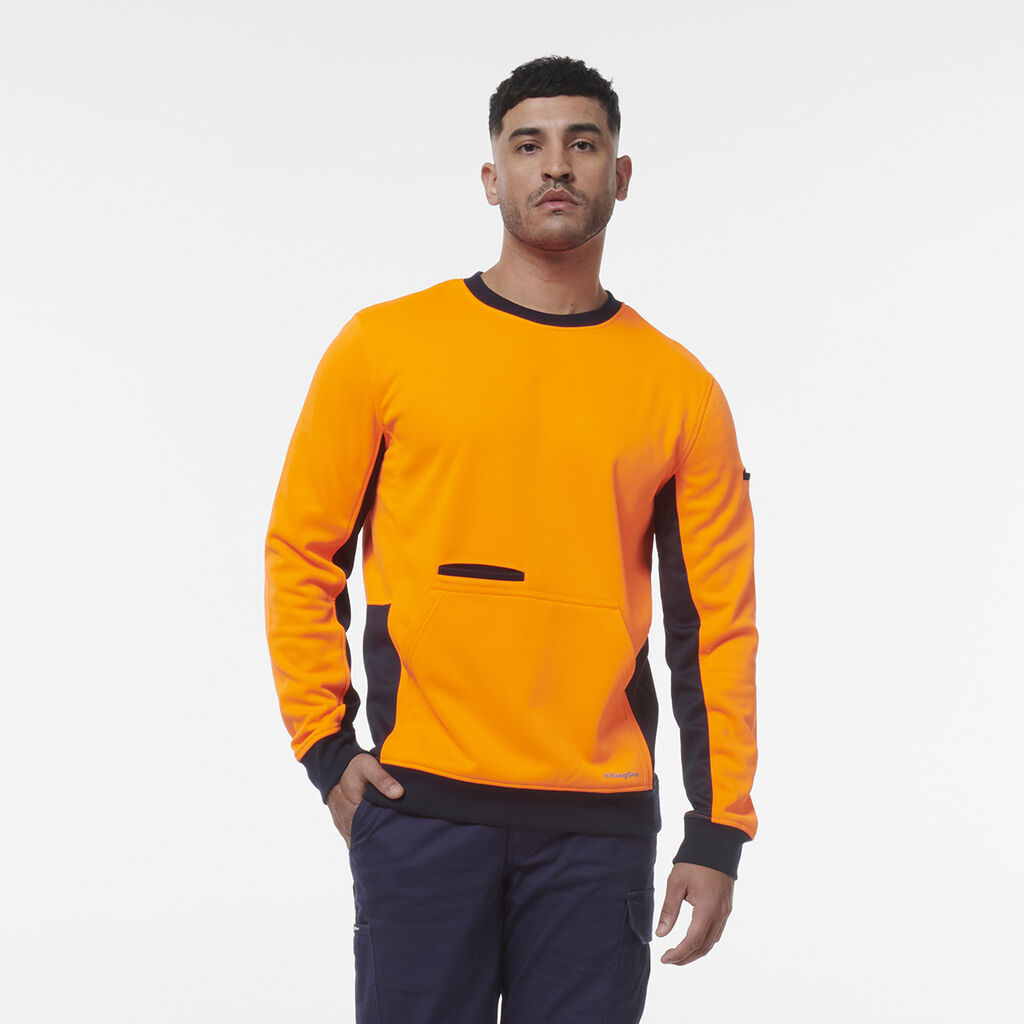 Hi Vis Spliced Crew Neck Fleece