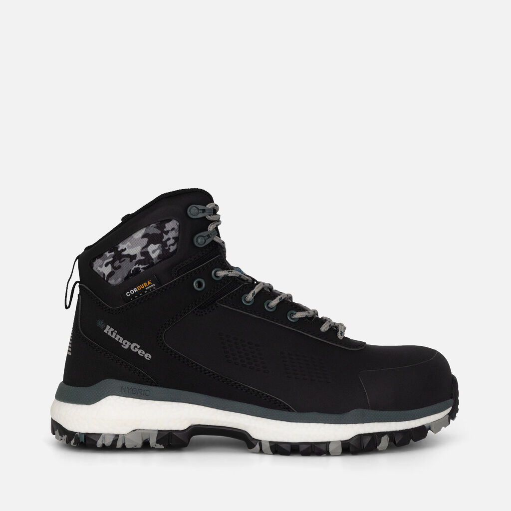 Terra Firma Hybrid Zip/Lace Composite Toe Work Boots 5" - Black/Forest Green