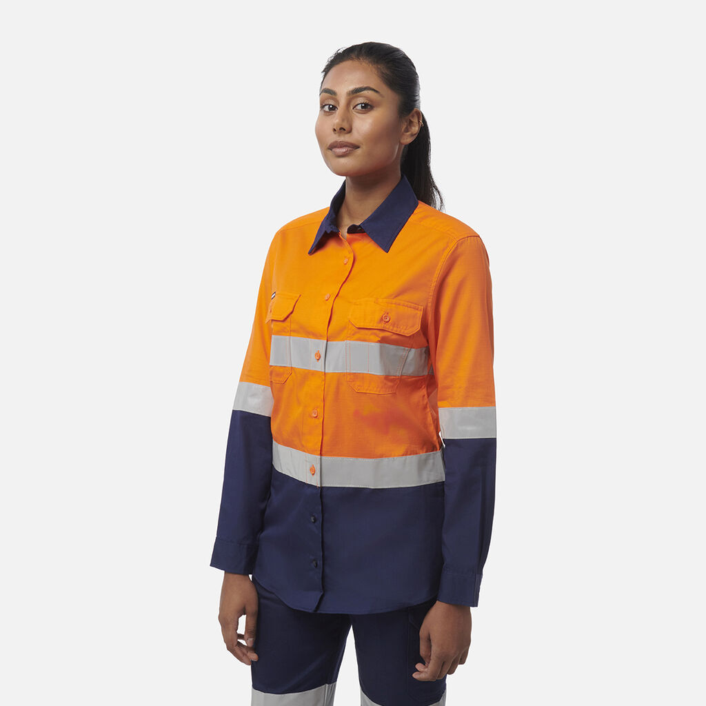 Womens Workcool Vented Spliced Spliced Shirt Taped Long Sleeve