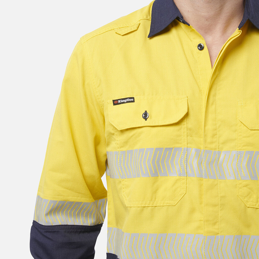 ShieldTec LENZING™ FR Hi Vis 2Tone Open Front Taped Shirt PPE1