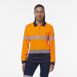 Womens Workcool Hyperfreeze Spliced Long Sleeve Polo with Segmented Tape