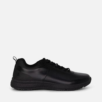 Superlite Leather Lace Up Work Shoes - Black