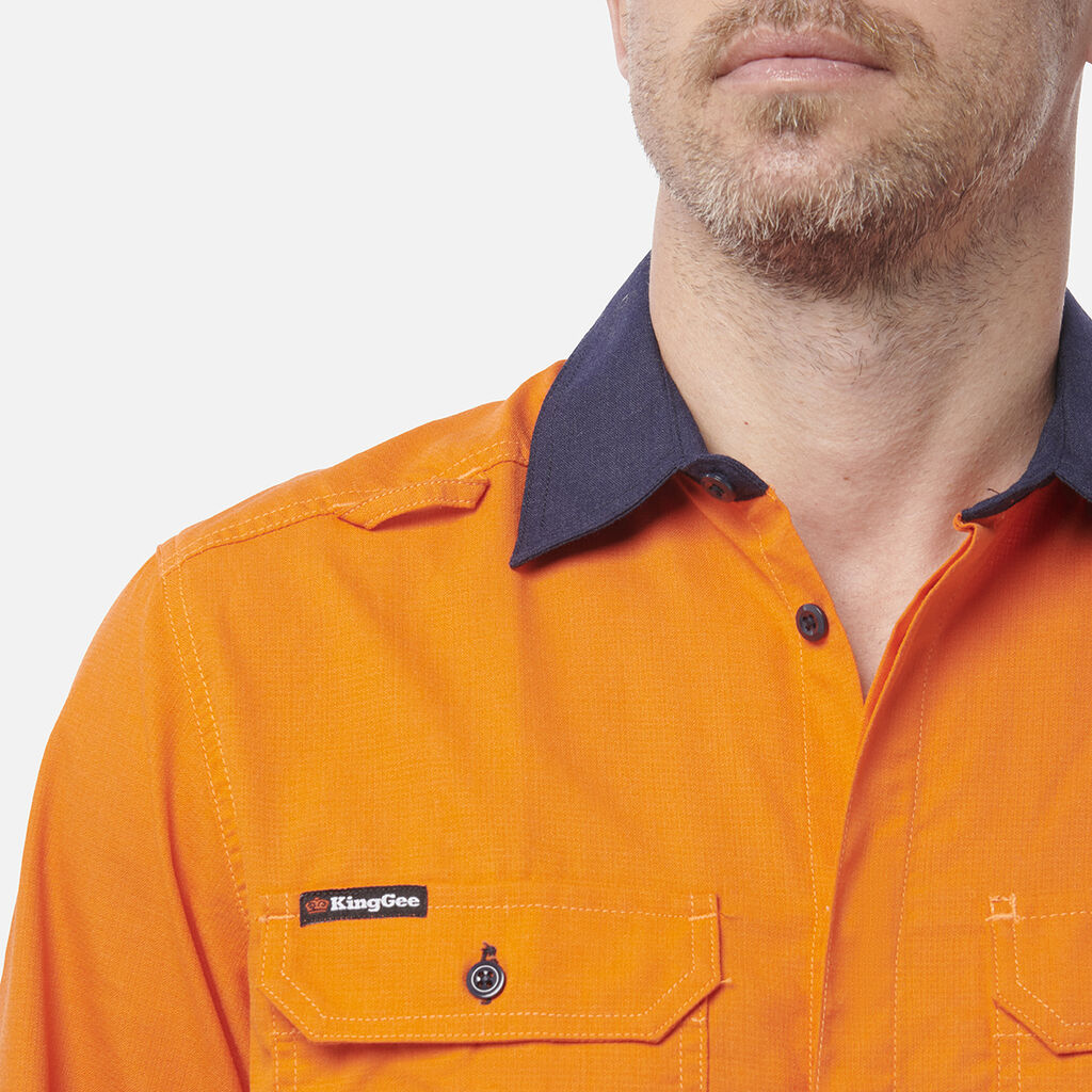 ShieldTec LENZING™ FR Hi Vis 2Tone Open Front Taped Shirt PPE1