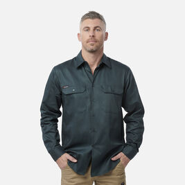 Originals Long Sleeve Open Front Cotton Drill Work Shirt