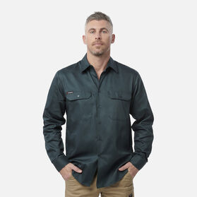 Originals Long Sleeve Open Front Cotton Drill Work Shirt