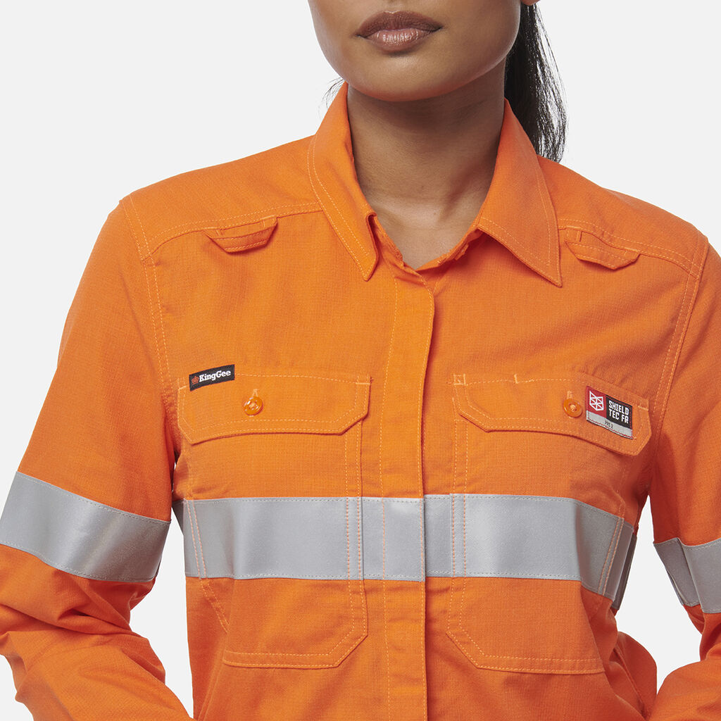 Women’s Shieldtec LENZING™ FR Hi-Vis Open Front Taped Shirt PPE2