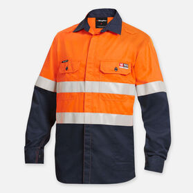 Shieldtec LENZING™ FR Hi-Vis Spliced Open Front Taped Shirt PPE2