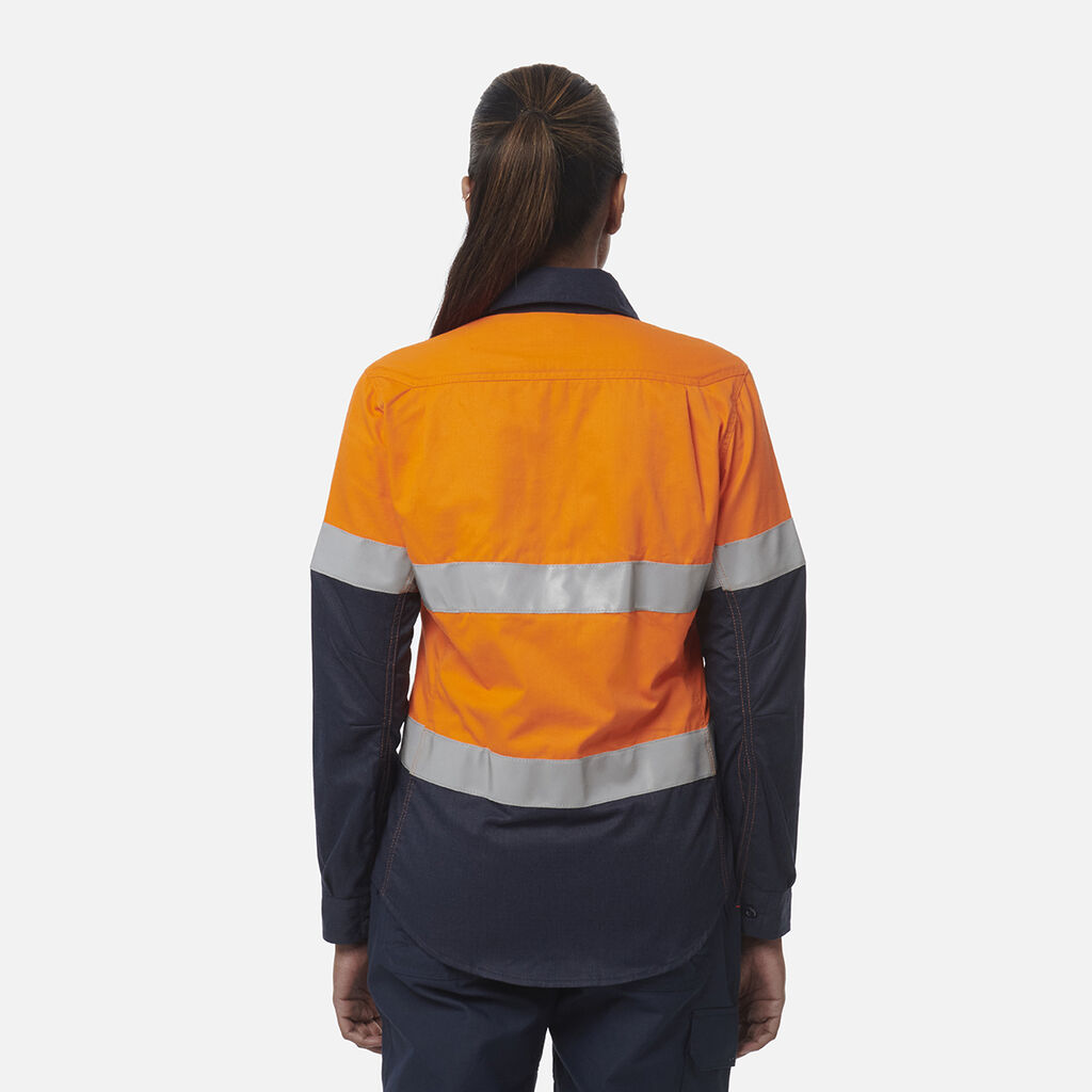 Women's ShieldTec FR Hi Vis 2Tone Open Front Taped Shirt PPE2