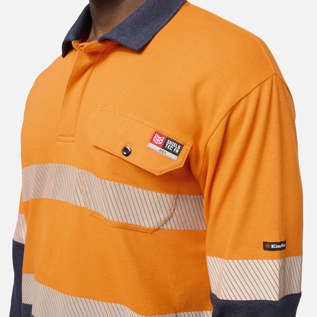 Shieldtec FR Hi-Vis Spliced Polo with FR Tape