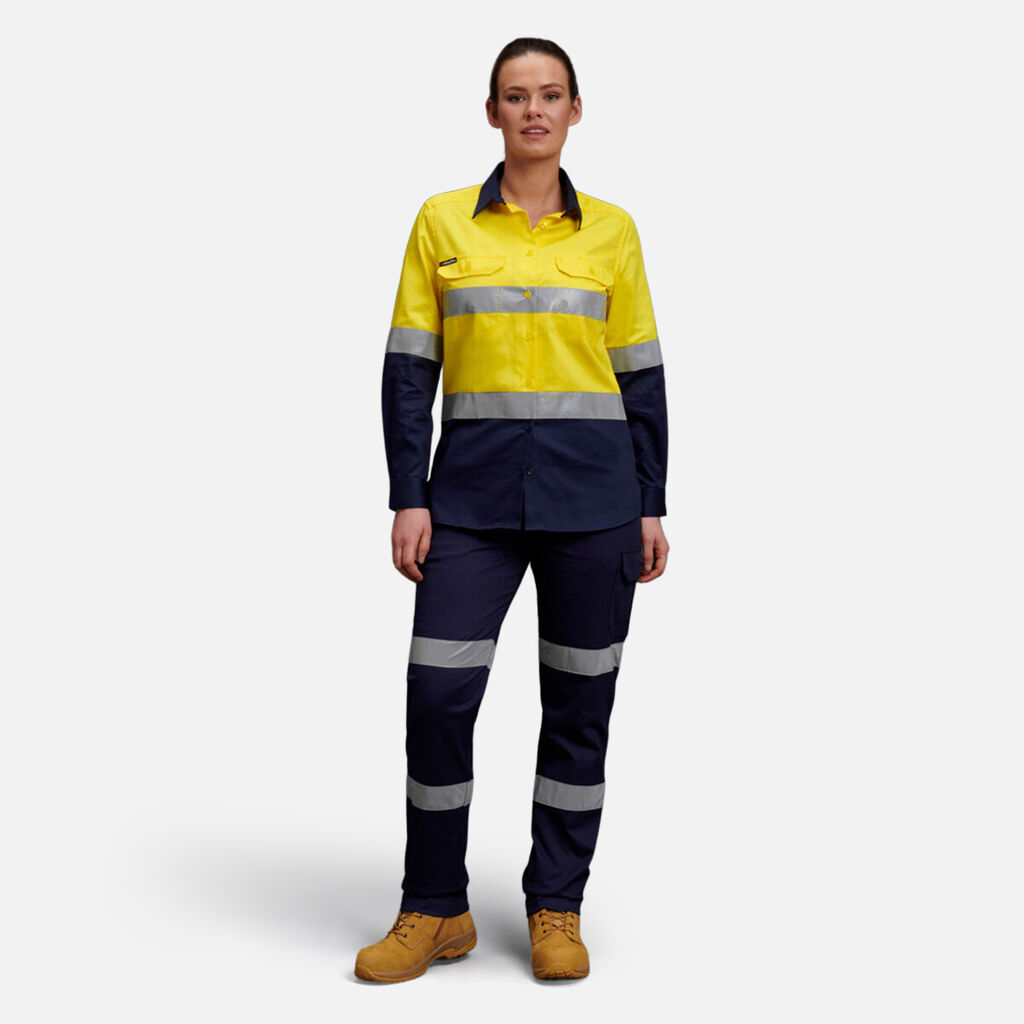 Women's Hi-Vis Reflective Long Sleeve Work Shirt