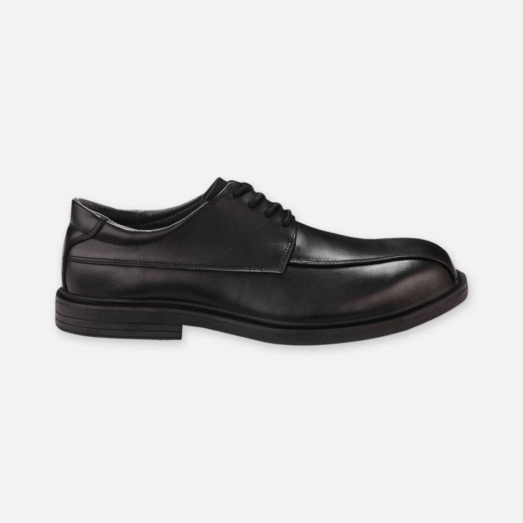 Parkes Leather Lace Up Safety Toe Shoes - Black