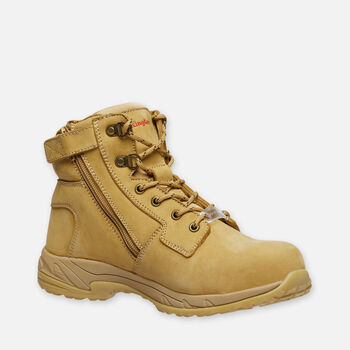 Women's Tradie Hybrid Zip/Lace Composite Cap Work Boots 6" - Wheat